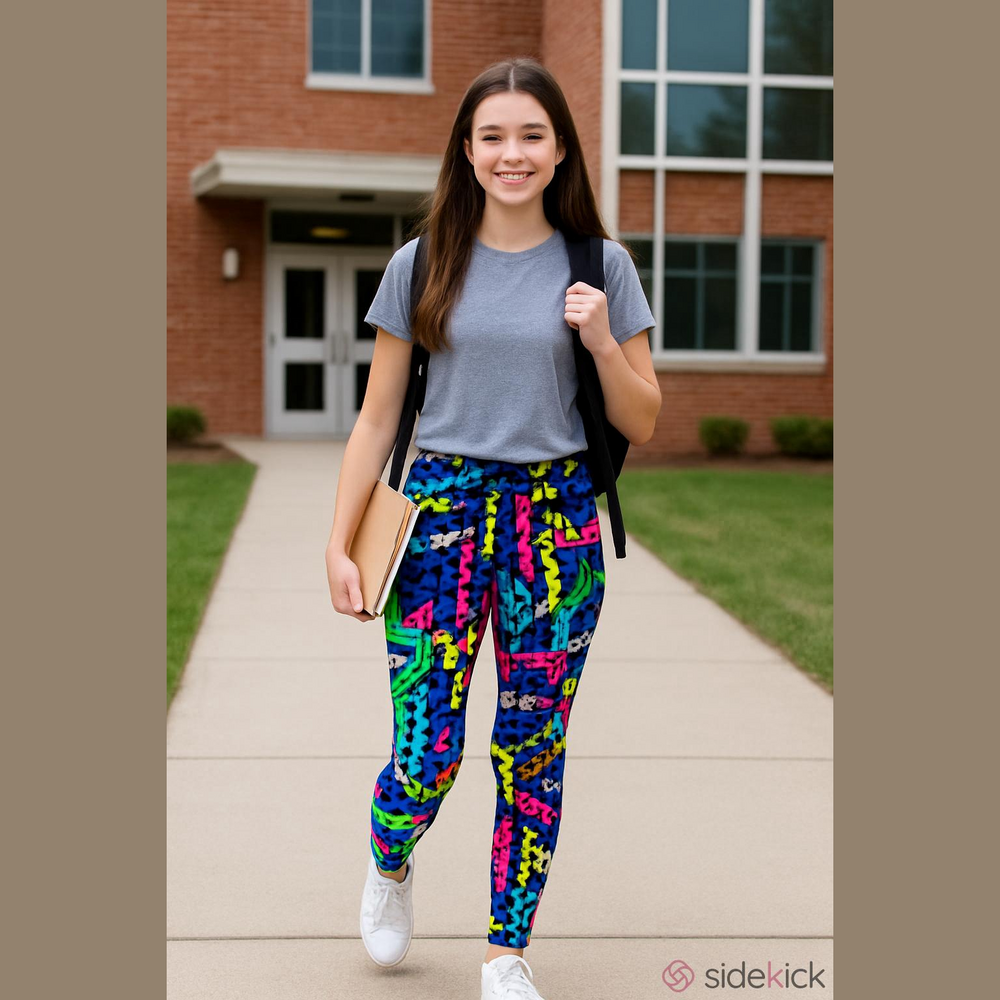 🖤 NWT L'Amour Nanette Lepore Size 7	Multicolor Bright Legging Pants Geometric